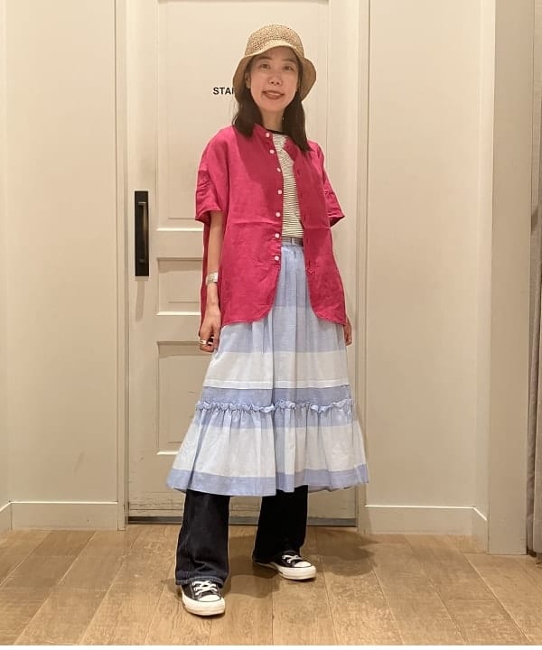 BEAMS WOMENのBEAMS HEART / コマ編み バケットハットを使ったコーディネートを紹介します。｜Rakuten Fashion(楽天ファッション／旧楽天ブランドアベニュー)6179183