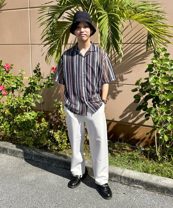 BEAMS HEARTのストライプ レース ショートスリーブシャツを使ったコーディネートを紹介します。｜Rakuten Fashion(楽天ファッション／旧楽天ブランドアベニュー)6179356