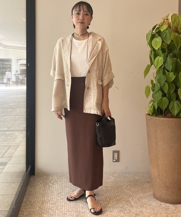 BEAMS HEARTのフレンチスリーブ ジャケット 半袖ジャケット レディースを使ったコーディネートを紹介します。｜Rakuten Fashion(楽天ファッション／旧楽天ブランドアベニュー)6179436