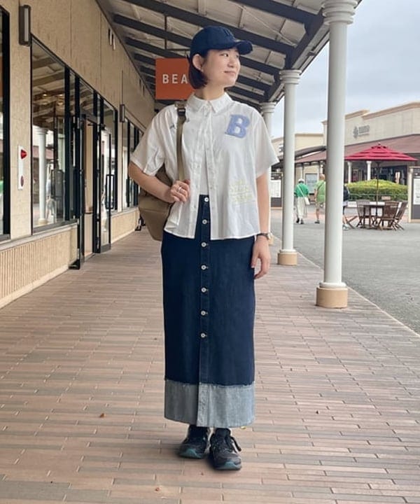 BEAMS HEARTのターンバックデニム ボタン スカート(S~M)を使ったコーディネートを紹介します。｜Rakuten Fashion(楽天ファッション／旧楽天ブランドアベニュー)6179452