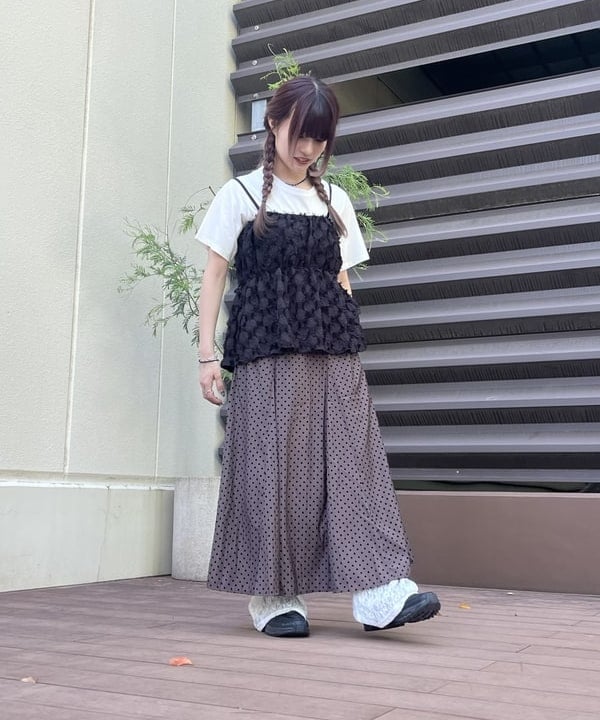 BEAMS HEARTのフリンジキャミソール * Tシャツ(セットアイテム)を使ったコーディネートを紹介します。｜Rakuten Fashion(楽天ファッション／旧楽天ブランドアベニュー)6179521