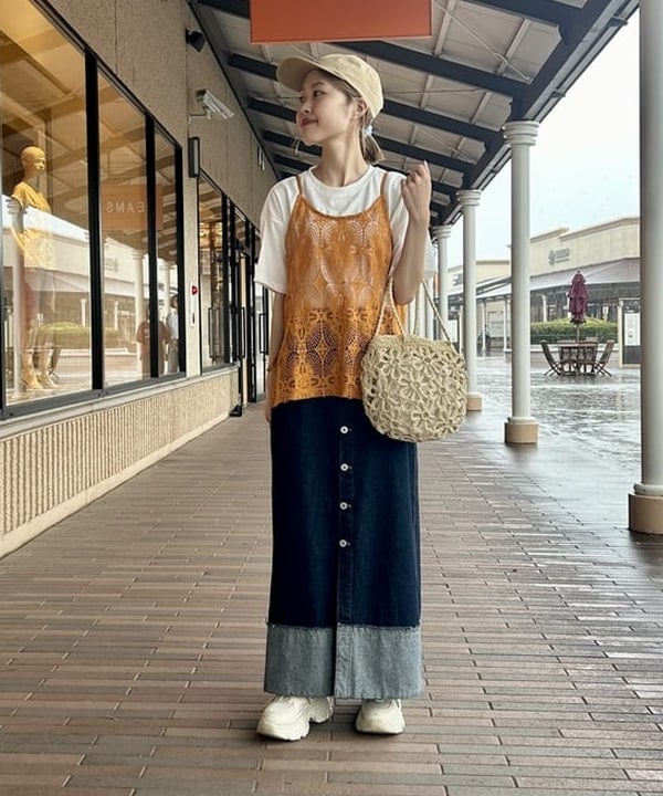 BEAMS HEARTのターンバックデニム ボタン スカート(S~M)を使ったコーディネートを紹介します。｜Rakuten Fashion(楽天ファッション／旧楽天ブランドアベニュー)6179589