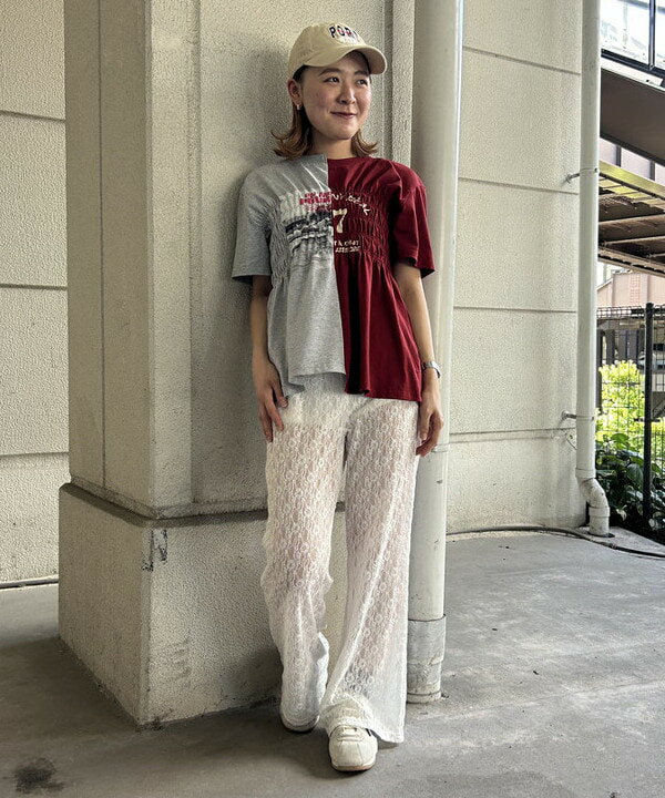 BEAMS HEARTの切り替え シャーリング Tシャツを使ったコーディネートを紹介します。｜Rakuten Fashion(楽天ファッション／旧楽天ブランドアベニュー)6179593