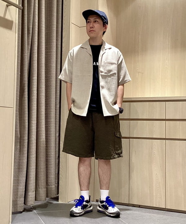 BEAMS HEARTのポリメランジ オープンカラーシャツ(吸水速乾)を使ったコーディネートを紹介します。｜Rakuten Fashion(楽天ファッション／旧楽天ブランドアベニュー)6179598