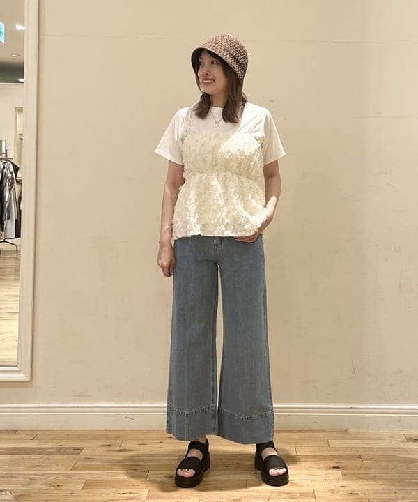 BEAMS HEARTのフリンジキャミソール * Tシャツ(セットアイテム)を使ったコーディネートを紹介します。｜Rakuten Fashion(楽天ファッション／旧楽天ブランドアベニュー)6179906