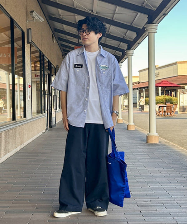 BEAMS HEARTのGMS ストライプ オックス ワークシャツを使ったコーディネートを紹介します。｜Rakuten Fashion(楽天ファッション／旧楽天ブランドアベニュー)6180005