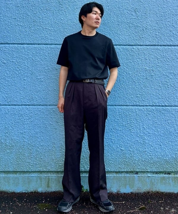 BEAMS HEARTのストライプ 2タック ワイドパンツを使ったコーディネートを紹介します。｜Rakuten Fashion(楽天ファッション／旧楽天ブランドアベニュー)6180040