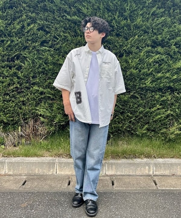 BEAMS HEARTのレタード オックス ビッグ ショートスリーブ シャツを使ったコーディネートを紹介します。｜Rakuten Fashion(楽天ファッション／旧楽天ブランドアベニュー)6180051