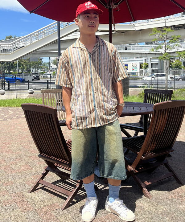 BEAMS HEARTのストライプ レース ショートスリーブシャツを使ったコーディネートを紹介します。｜Rakuten Fashion(楽天ファッション／旧楽天ブランドアベニュー)6180094