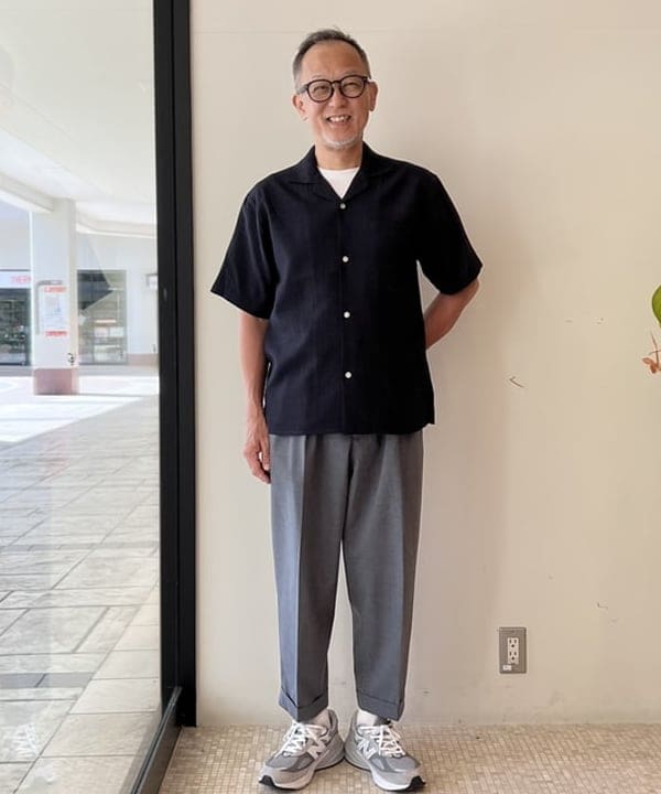 BEAMS HEARTのポリメランジ オープンカラーシャツ(吸水速乾)を使ったコーディネートを紹介します。｜Rakuten Fashion(楽天ファッション／旧楽天ブランドアベニュー)6180104