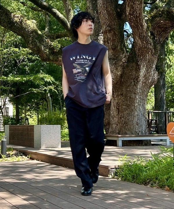 BEAMS HEARTのストライプ 2タック ワイドパンツを使ったコーディネートを紹介します。｜Rakuten Fashion(楽天ファッション／旧楽天ブランドアベニュー)6180074