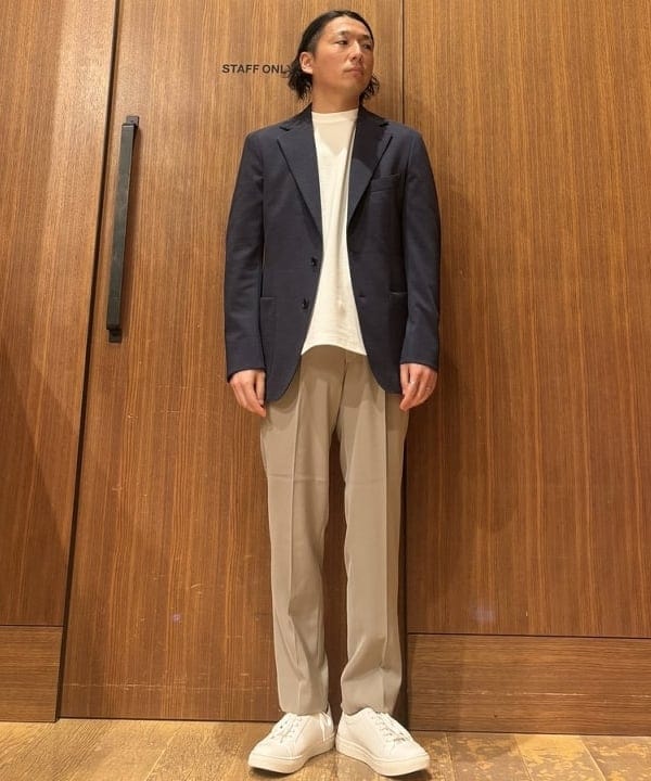 BEAMS HEARTのニットハニカム 3ボタン ジャケット(S~XXL)を使ったコーディネートを紹介します。｜Rakuten Fashion(楽天ファッション／旧楽天ブランドアベニュー)6180209