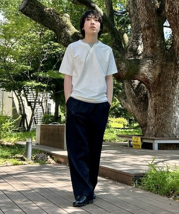 BEAMS HEARTのストライプ 2タック ワイドパンツを使ったコーディネートを紹介します。｜Rakuten Fashion(楽天ファッション／旧楽天ブランドアベニュー)6180246