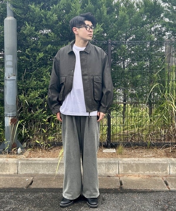 BEAMS HEARTのBEAMS HEART｜クラシック フェイクレザー ブルゾン｜メンズ アウター ジャケット｜合成皮革 リラックスフィット ヴィンテージ風｜秋冬を使ったコーディネートを紹介します。｜Rakuten Fashion(楽天ファッション／旧楽天ブランドアベニュー)6180263