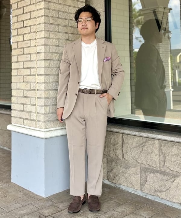 BEAMS HEARTのドライカルゼ 2ボタン ジャケット(S~XL)を使ったコーディネートを紹介します。｜Rakuten Fashion(楽天ファッション／旧楽天ブランドアベニュー)6180277