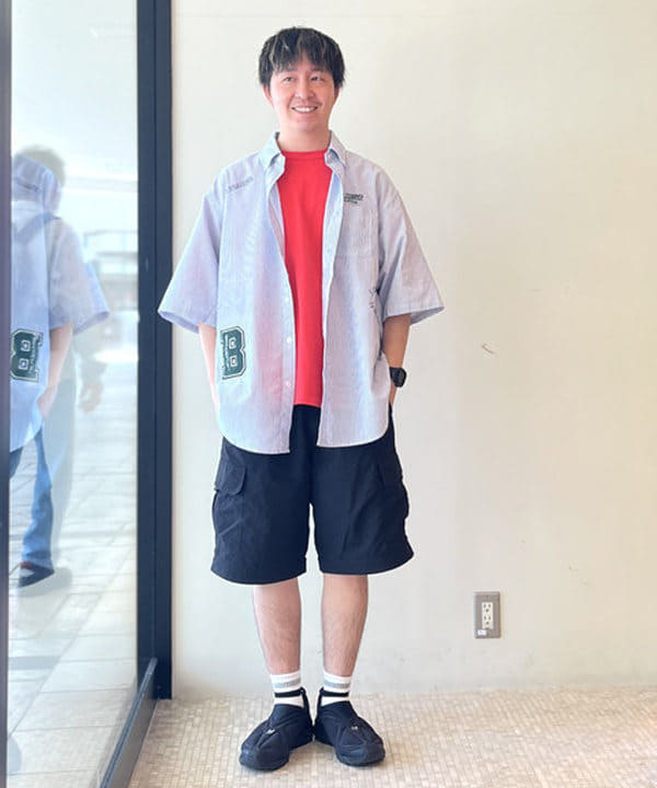 BEAMS HEARTのレタード オックス ビッグ ショートスリーブ シャツを使ったコーディネートを紹介します。｜Rakuten Fashion(楽天ファッション／旧楽天ブランドアベニュー)6180306