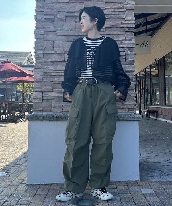 BEAMS HEARTの【WEB限定】コットン天竺 ボーダー カットソーを使ったコーディネートを紹介します。｜Rakuten Fashion(楽天ファッション／旧楽天ブランドアベニュー)6180352