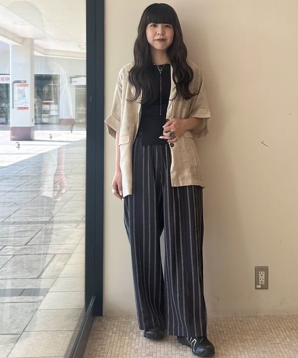 BEAMS HEARTのフレンチスリーブ ジャケット 半袖ジャケット レディースを使ったコーディネートを紹介します。｜Rakuten Fashion(楽天ファッション／旧楽天ブランドアベニュー)6180370