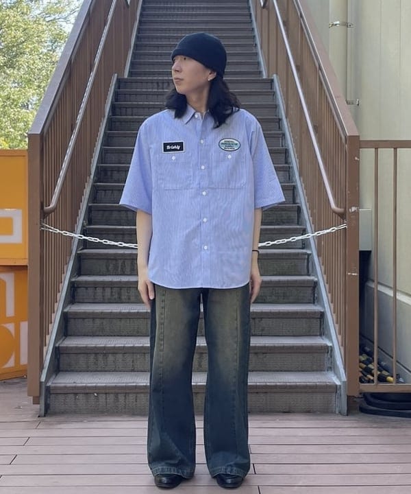 BEAMS HEARTのGMS ストライプ オックス ワークシャツを使ったコーディネートを紹介します。｜Rakuten Fashion(楽天ファッション／旧楽天ブランドアベニュー)6180562