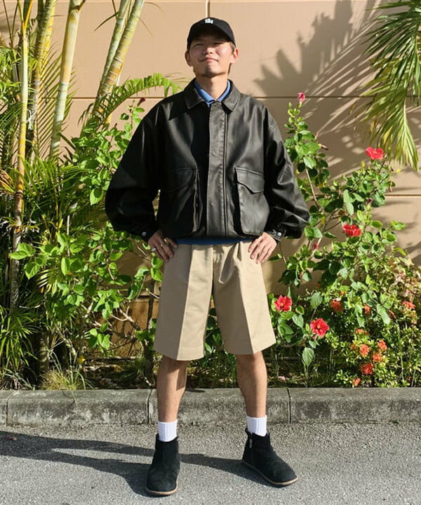 BEAMS HEARTのBEAMS HEART｜クラシック フェイクレザー ブルゾン｜メンズ アウター ジャケット｜合成皮革 リラックスフィット ヴィンテージ風｜秋冬を使ったコーディネートを紹介します。｜Rakuten Fashion(楽天ファッション／旧楽天ブランドアベニュー)6180630