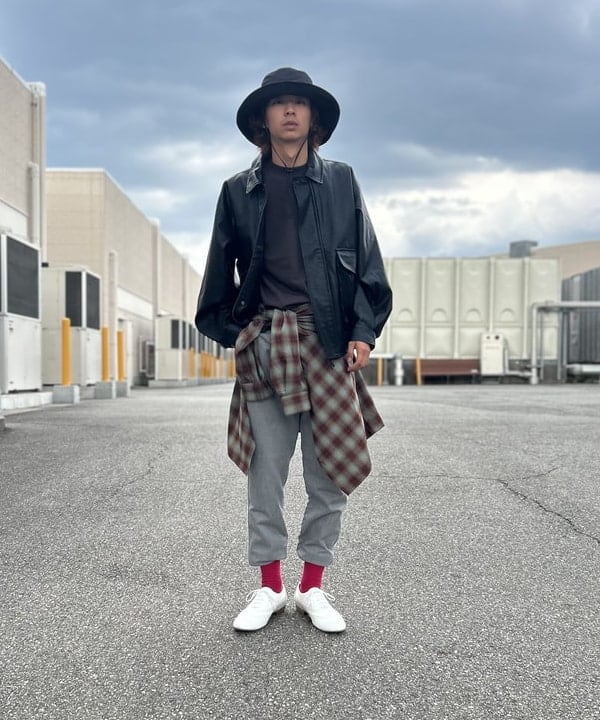 BEAMS HEARTのBEAMS HEART｜クラシック フェイクレザー ブルゾン｜メンズ アウター ジャケット｜合成皮革 リラックスフィット ヴィンテージ風｜秋冬を使ったコーディネートを紹介します。｜Rakuten Fashion(楽天ファッション／旧楽天ブランドアベニュー)6180641