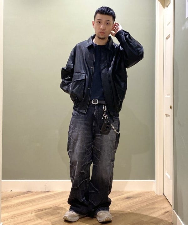 BEAMS HEARTのBEAMS HEART｜クラシック フェイクレザー ブルゾン｜メンズ アウター ジャケット｜合成皮革 リラックスフィット ヴィンテージ風｜秋冬を使ったコーディネートを紹介します。｜Rakuten Fashion(楽天ファッション／旧楽天ブランドアベニュー)6180644