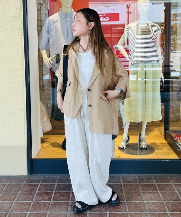 BEAMS HEARTのフレンチスリーブ ジャケット 半袖ジャケット レディースを使ったコーディネートを紹介します。｜Rakuten Fashion(楽天ファッション／旧楽天ブランドアベニュー)6180728
