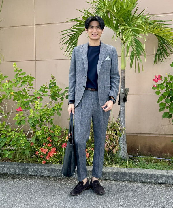 BEAMS HEARTのミックスツイード 2ボタンジャケット(S~XL・セットアップ対応)を使ったコーディネートを紹介します。｜Rakuten Fashion(楽天ファッション／旧楽天ブランドアベニュー)6180760