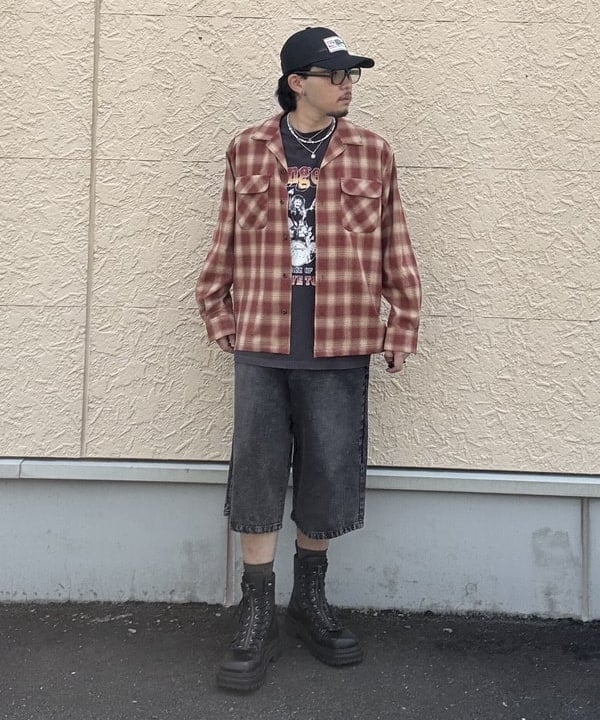 BEAMS HEARTのポリエステル レーヨン オンブレーチェック シャツを使ったコーディネートを紹介します。｜Rakuten Fashion(楽天ファッション／旧楽天ブランドアベニュー)6180808