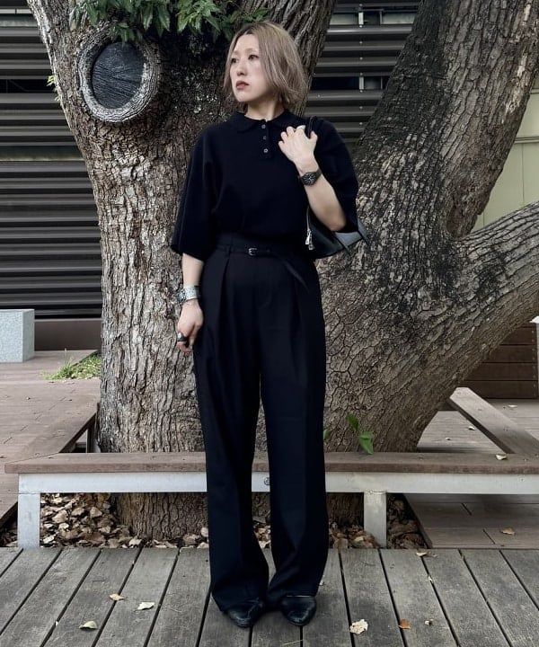 BEAMS HEARTの【秋まで使える】【手洗い可】ハーフスリーブ ニットポロ 25AW 半袖 ゆったりトップスを使ったコーディネートを紹介します。｜Rakuten Fashion(楽天ファッション／旧楽天ブランドアベニュー)6180810