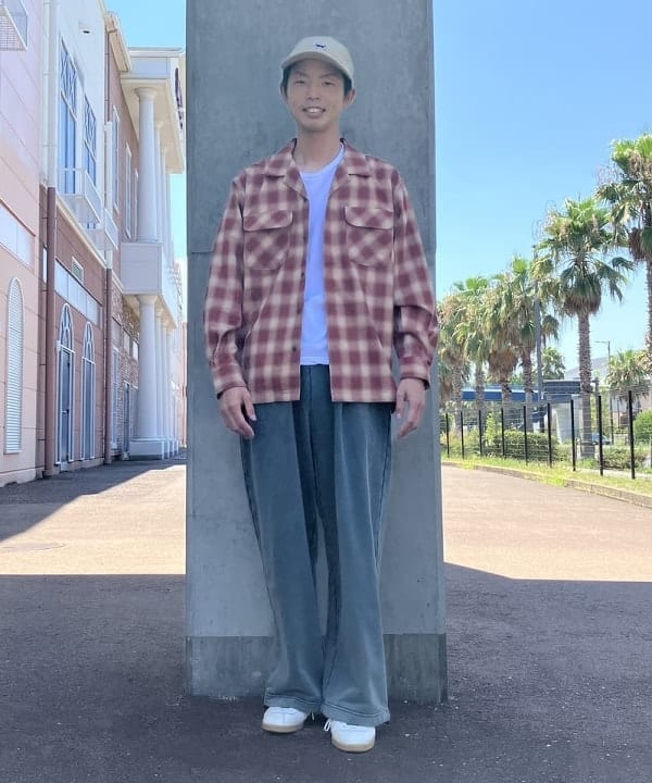 BEAMS HEARTのポリエステル レーヨン オンブレーチェック シャツを使ったコーディネートを紹介します。｜Rakuten Fashion(楽天ファッション／旧楽天ブランドアベニュー)6180815