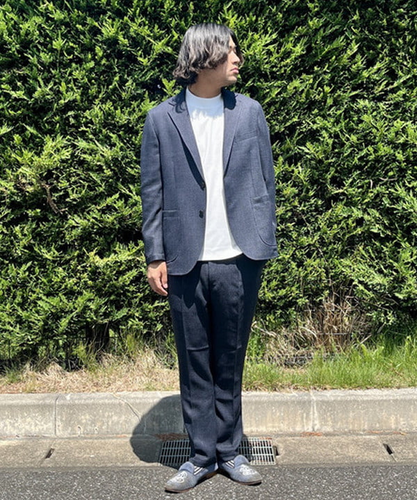 BEAMS HEARTのミックスツイード 2ボタンジャケット(S~XL・セットアップ対応)を使ったコーディネートを紹介します。｜Rakuten Fashion(楽天ファッション／旧楽天ブランドアベニュー)6180837