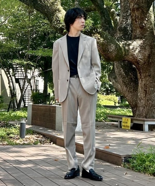 BEAMS HEARTのドライカルゼ 2ボタン ジャケット(S~XL)を使ったコーディネートを紹介します。｜Rakuten Fashion(楽天ファッション／旧楽天ブランドアベニュー)6180848