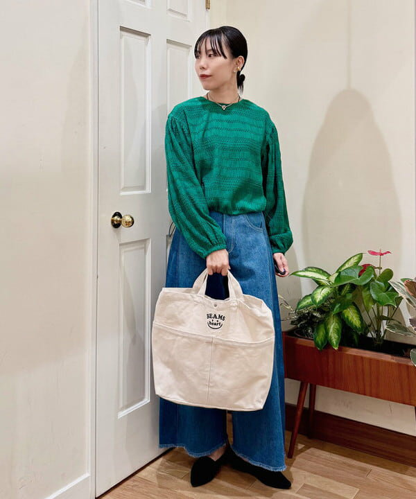 BEAMS HEARTのモールボーダー 2WAY ブラウスを使ったコーディネートを紹介します。｜Rakuten Fashion(楽天ファッション／旧楽天ブランドアベニュー)6180903