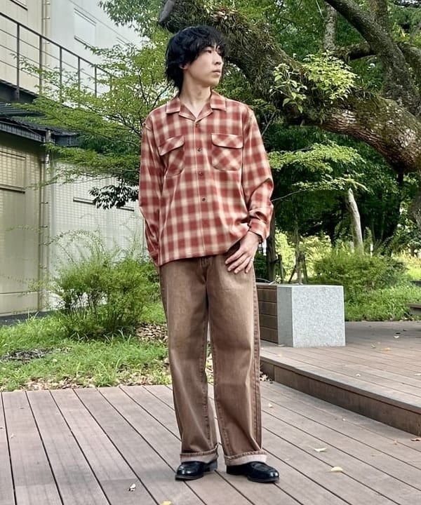 BEAMS HEARTのポリエステル レーヨン オンブレーチェック シャツを使ったコーディネートを紹介します。｜Rakuten Fashion(楽天ファッション／旧楽天ブランドアベニュー)6180951