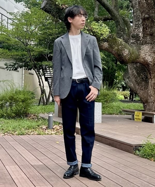 BEAMS HEARTのニットハニカム 3ボタン ジャケット(S~XXL)を使ったコーディネートを紹介します。｜Rakuten Fashion(楽天ファッション／旧楽天ブランドアベニュー)6180747