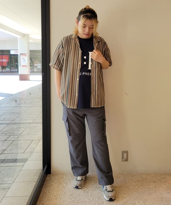 B:MING LIFE STORE by BEAMSのストライプ レース ショートスリーブシャツを使ったコーディネートを紹介します。｜Rakuten Fashion(楽天ファッション／旧楽天ブランドアベニュー)6180748