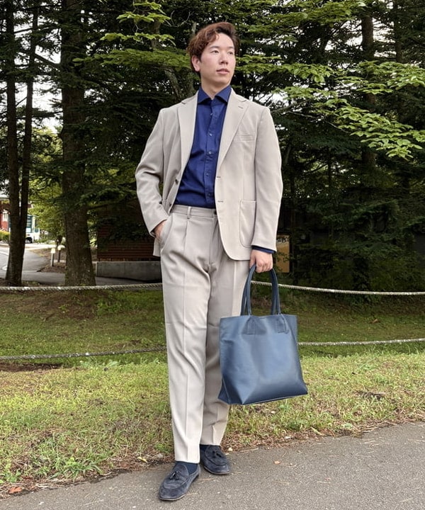 BEAMS HEARTのドライカルゼ 2ボタン ジャケット(S~XL)を使ったコーディネートを紹介します。｜Rakuten Fashion(楽天ファッション／旧楽天ブランドアベニュー)6181171