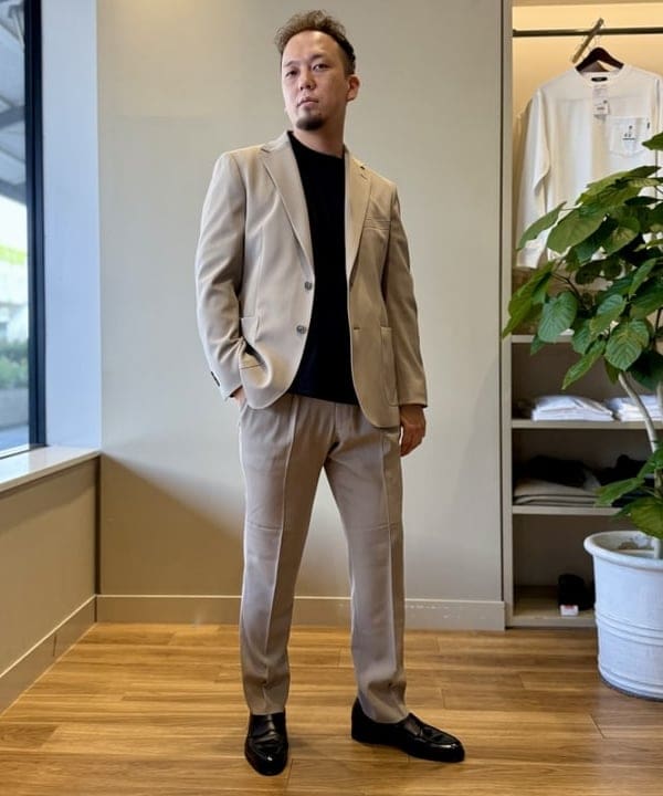 BEAMS HEARTのドライカルゼ 2ボタン ジャケット(S~XL)を使ったコーディネートを紹介します。｜Rakuten Fashion(楽天ファッション／旧楽天ブランドアベニュー)6181211