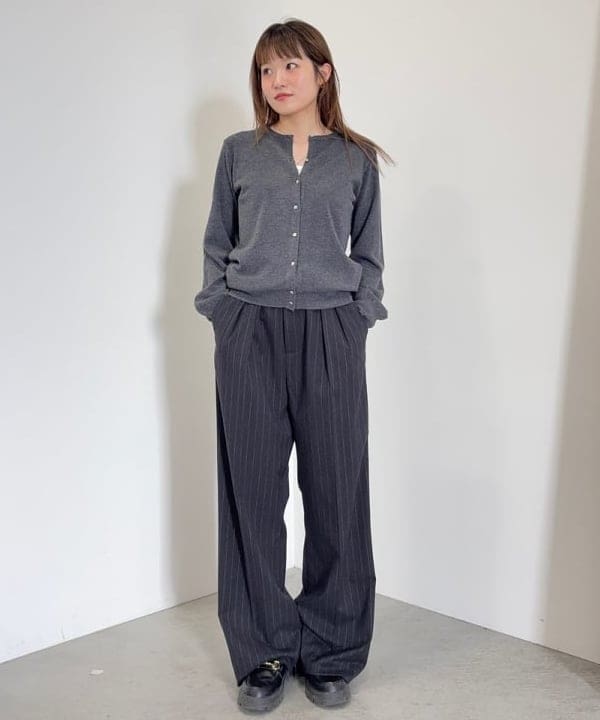 BEAMS HEARTの【手洗い可】ベーシック カーディガン 25AW 秋 ニット レディース 長袖 オンオフ兼用 通勤 オフィスを使ったコーディネートを紹介します。｜Rakuten Fashion(楽天ファッション／旧楽天ブランドアベニュー)6181621