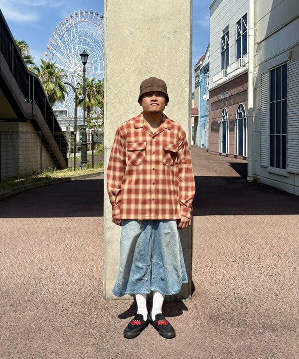 BEAMS HEARTのポリエステル レーヨン オンブレーチェック シャツを使ったコーディネートを紹介します。｜Rakuten Fashion(楽天ファッション／旧楽天ブランドアベニュー)6181690