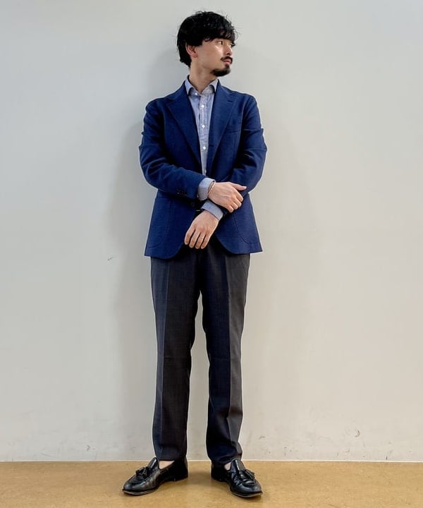 BEAMS HEARTの【春まで着れる/防シワ/ジャージ素材】ニットハニカム 3ボタン ジャケット(S~XXL) オフィス 通勤 きれいめ 会食を使ったコーディネートを紹介します。｜Rakuten Fashion(楽天ファッション／旧楽天ブランドアベニュー)6181872