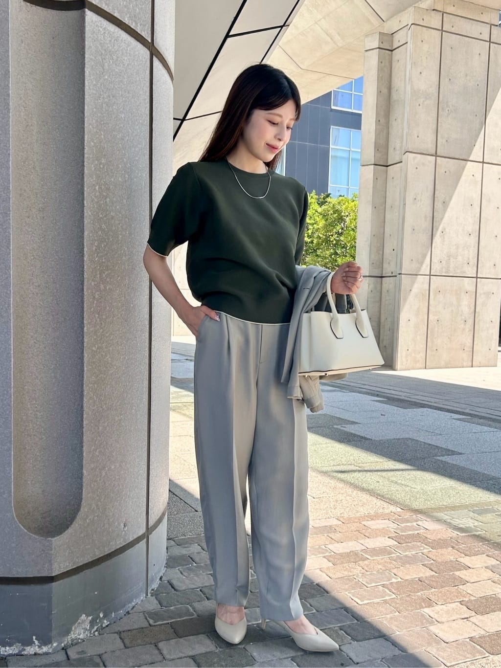 UNITED ARROWS LTD. OUTLETのラメライン ショートスリーブ ニットを使ったコーディネート | Rakuten ...