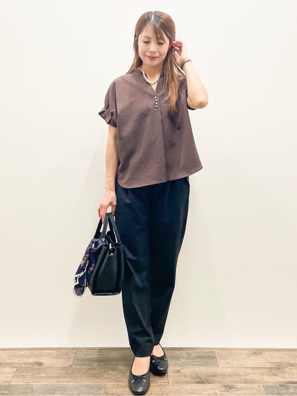 index | 《7色展開/XS-LLサイズ》タックスリーブスキッパーブラウス