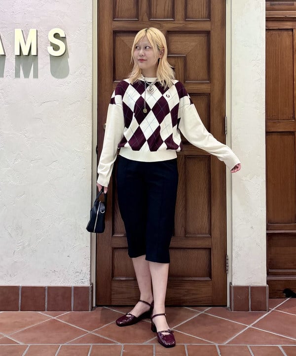 BEAMS WOMENの【別注/フレッドペリー/アーガイル/手洗い可 BEAMS WOMENの【別注/フレッドペリー/アーガイル/手洗い可