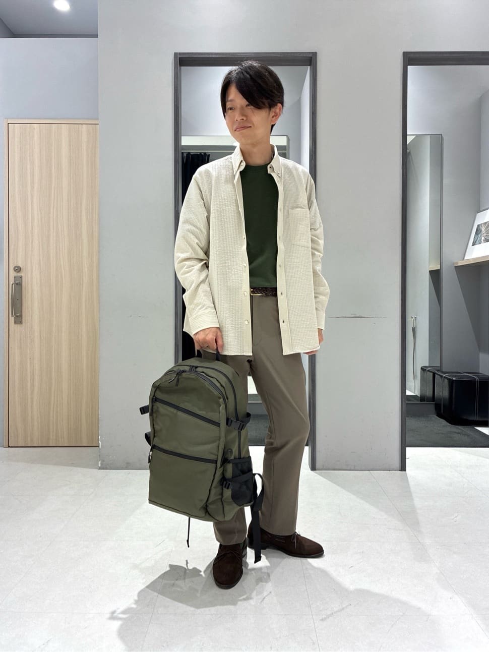 TAKEO KIKUCHIの【抗菌防臭/シーズンレス】シアサッカー ジャージシャツを使ったコーディネートを紹介します。｜Rakuten Fashion(楽天ファッション／旧楽天ブランドアベニュー)6194156