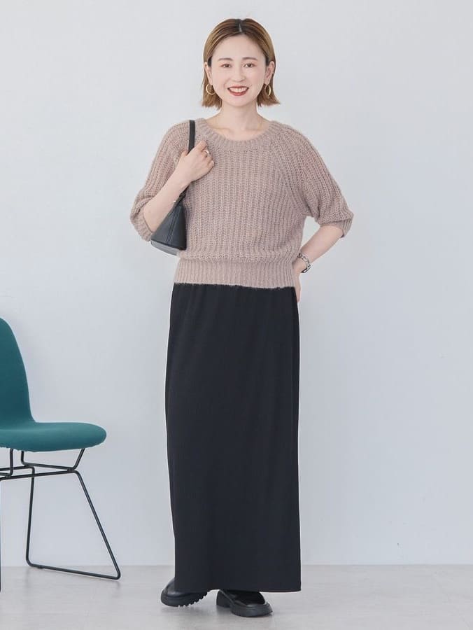 AMERICAN HOLICのモヘヤ風シアー半袖ニットトップスを使ったコーディネートを紹介します。｜Rakuten Fashion(楽天ファッション／旧楽天ブランドアベニュー)6196748