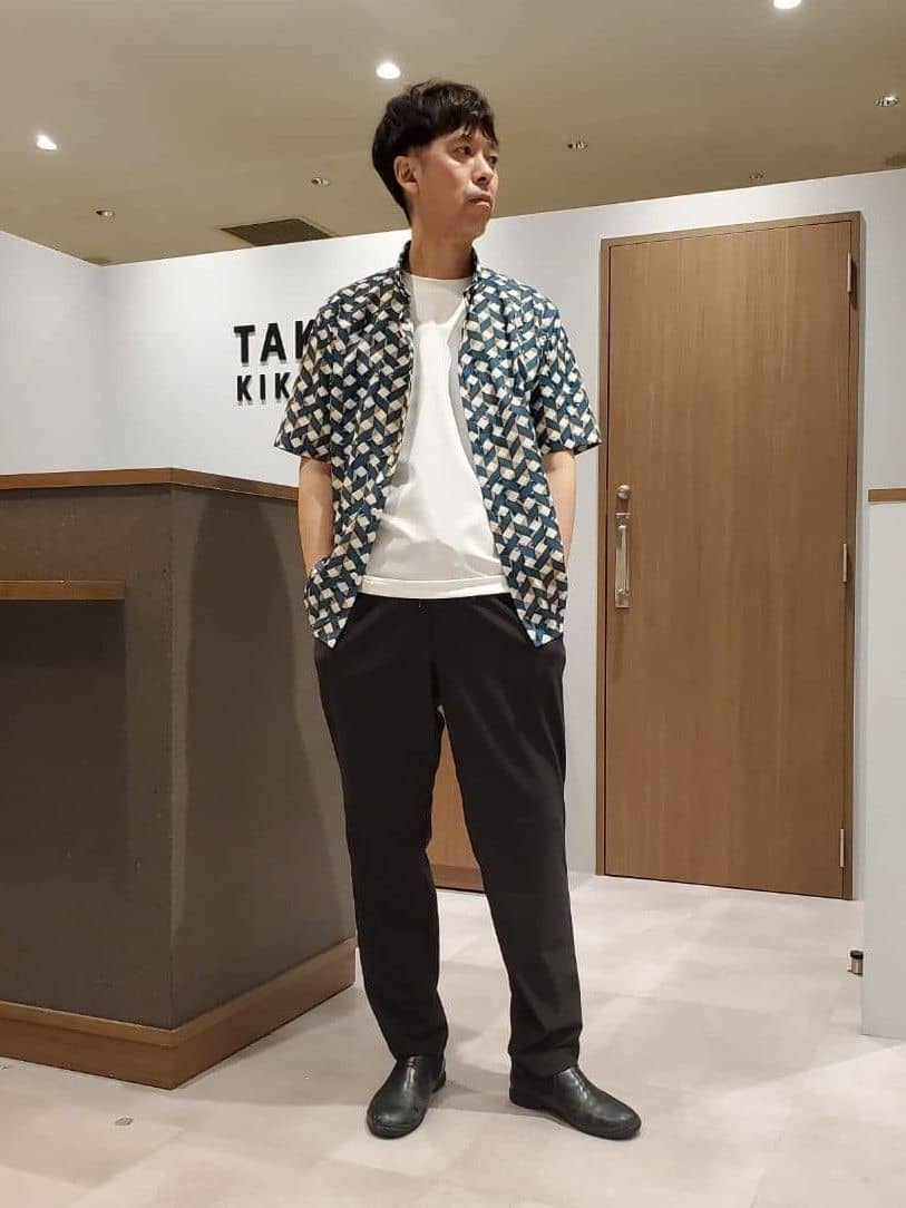 TAKEO KIKUCHIの【COOL CITY WEAR】籠目アート柄 サッカーシャツ /通気性を使ったコーディネートを紹介します。｜Rakuten Fashion(楽天ファッション／旧楽天ブランドアベニュー)6205710