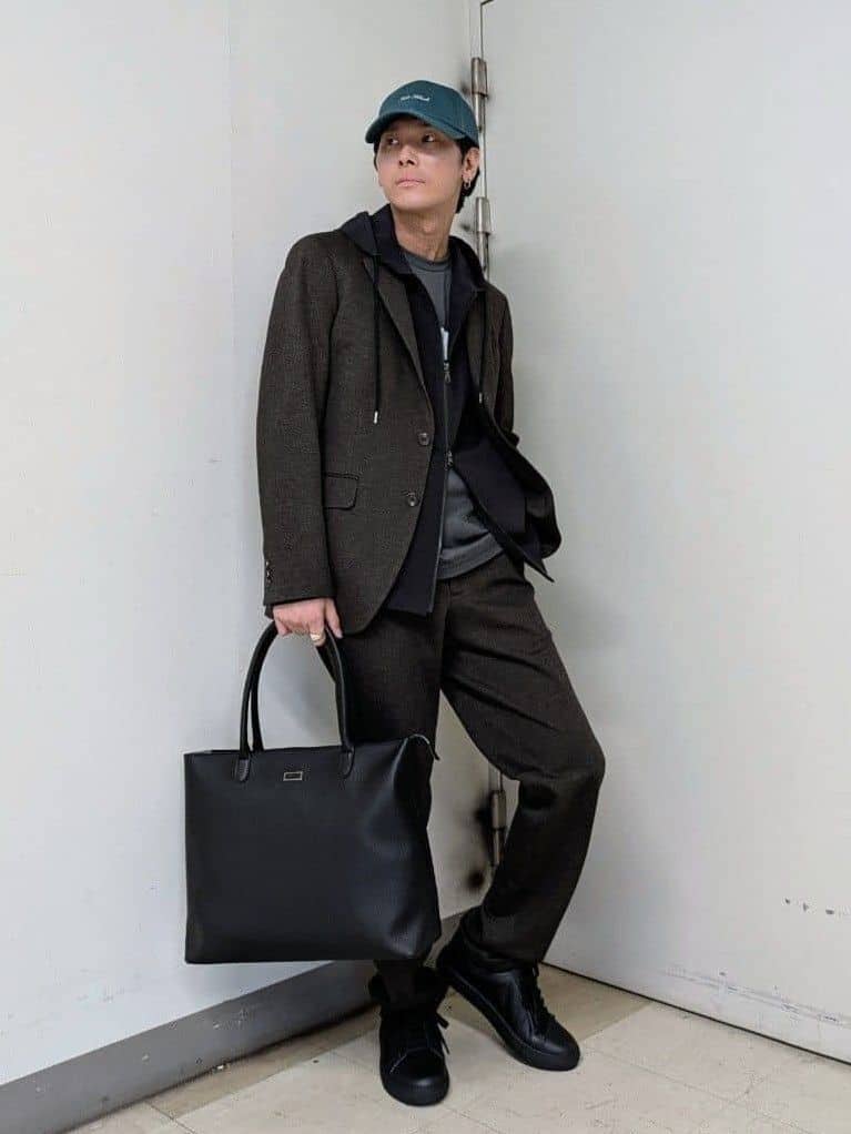 TAKEO KIKUCHIの【None Of Stress】アクティブジャージ 千鳥 ジャケットを使ったコーディネートを紹介します。｜Rakuten Fashion(楽天ファッション／旧楽天ブランドアベニュー)6213967