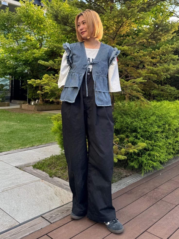 FREAK'S STORE | 別注 サスペンダー付き ビッグ2タックツイルパンツ